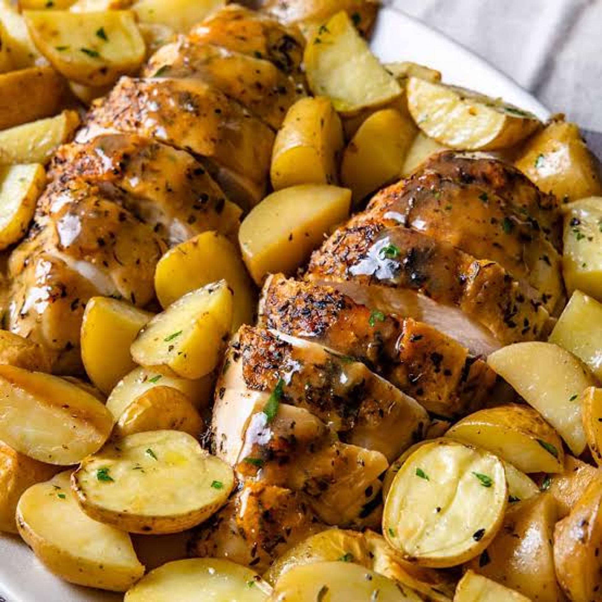 Marinated Roast Chicken Breast With Potatoes