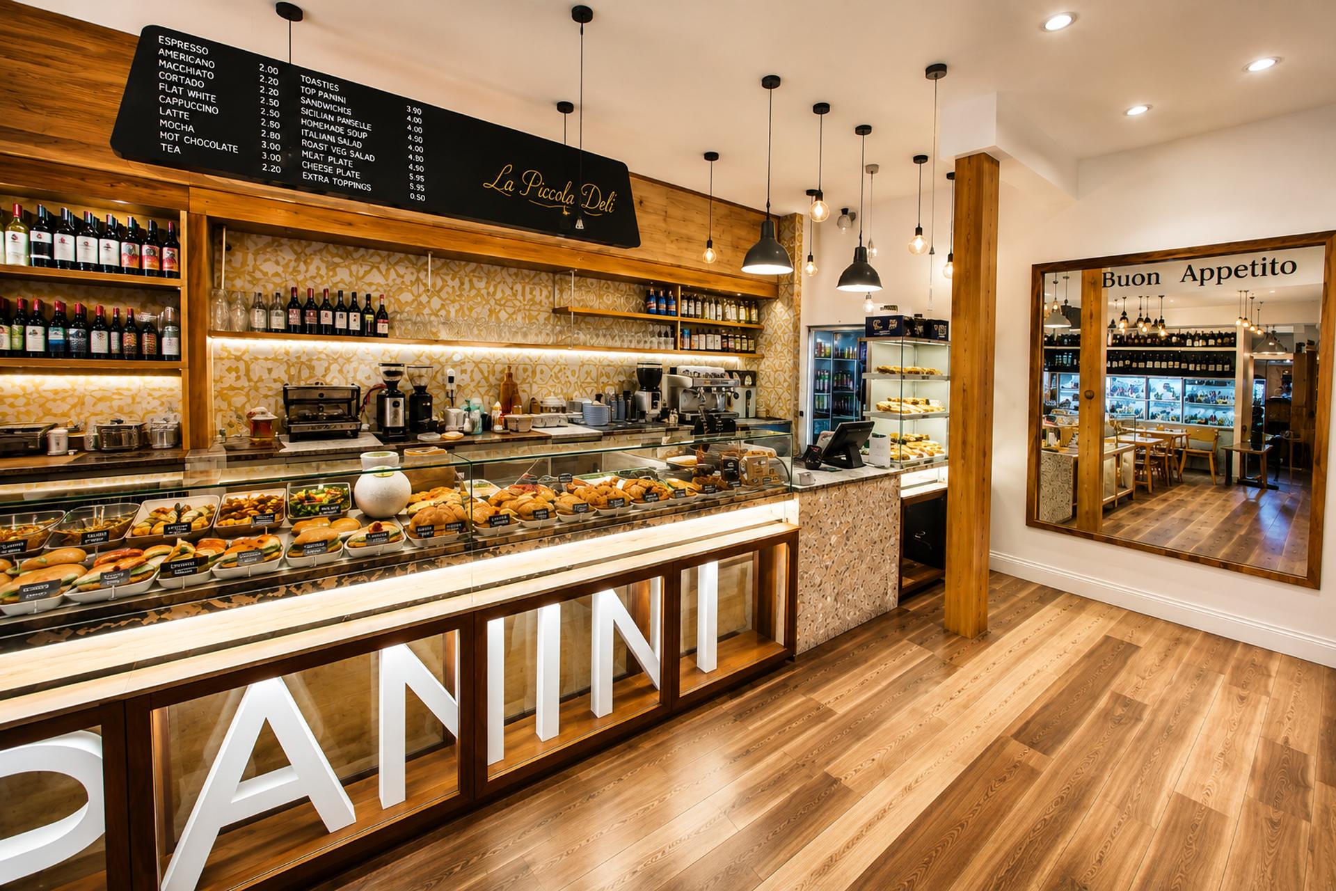 La Piccola Deli counter and interior